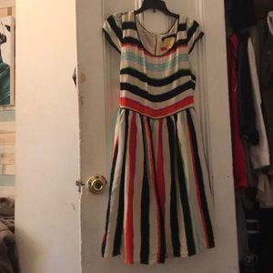 Anthropologie Maeve Watercolor stripe dress